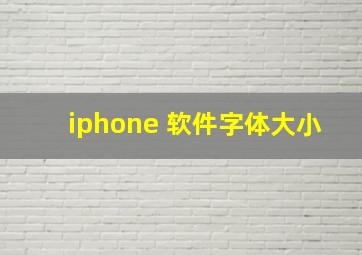 iphone 软件字体大小